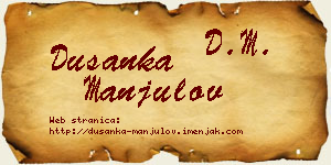Dušanka Manjulov vizit kartica
